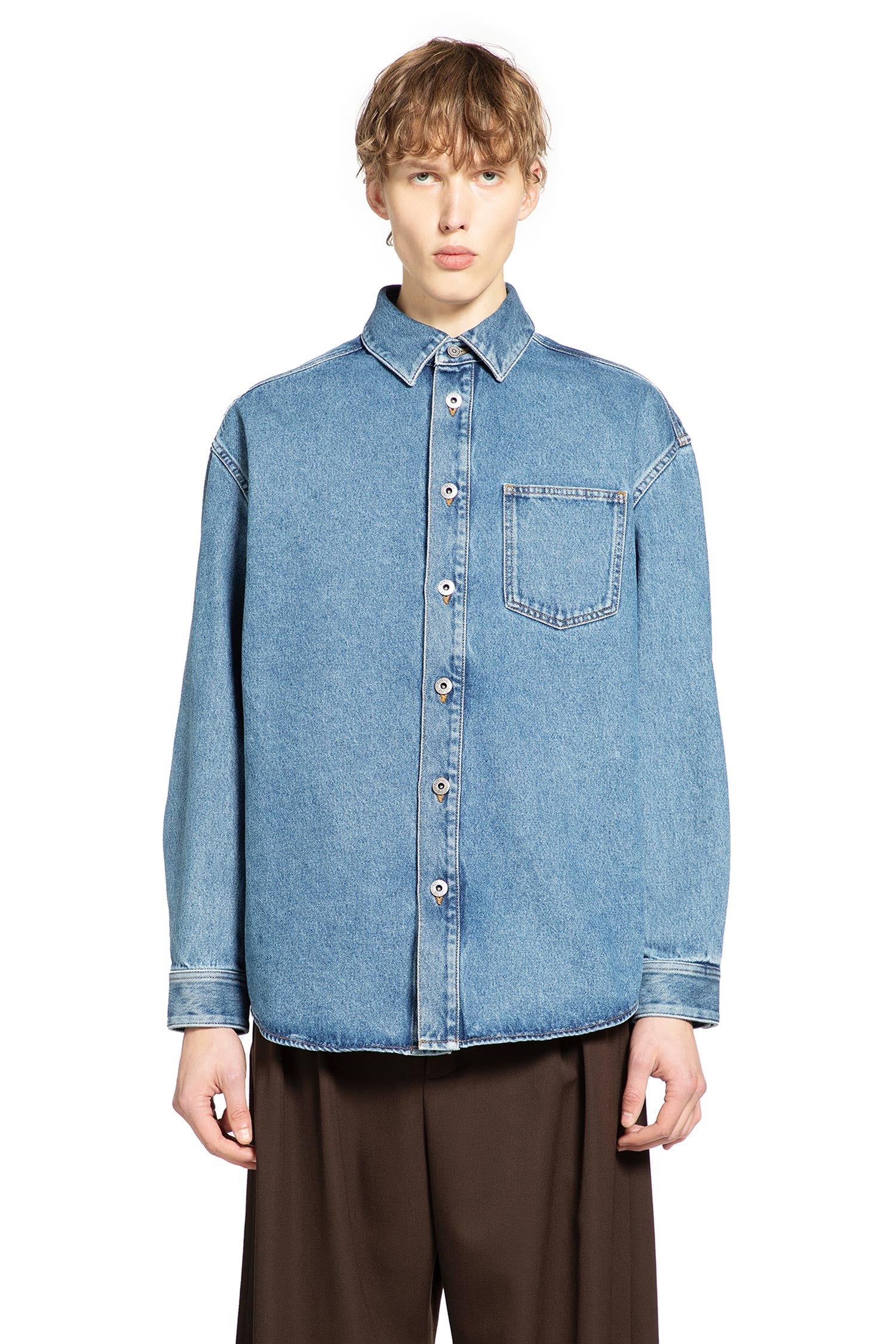 Anagram Overshirt In Denim Loewe – Гарантія оригінальності – вид ззаду