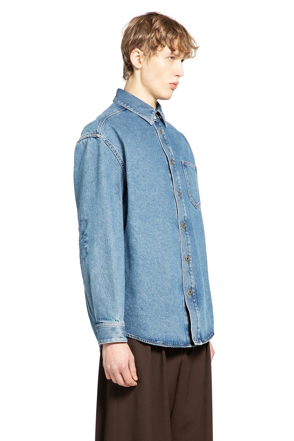 Anagram Overshirt In Denim Loewe – Гарантія оригінальності – детальний вид