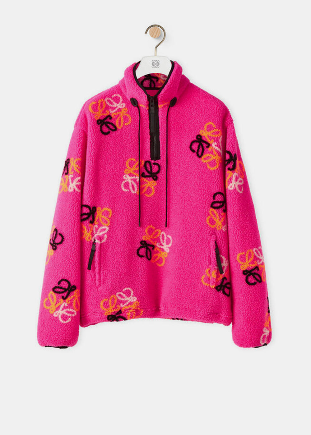Fluo Pink Anagram Jacquard Fleece Loewe – Гарантія оригінальності – боковий вид