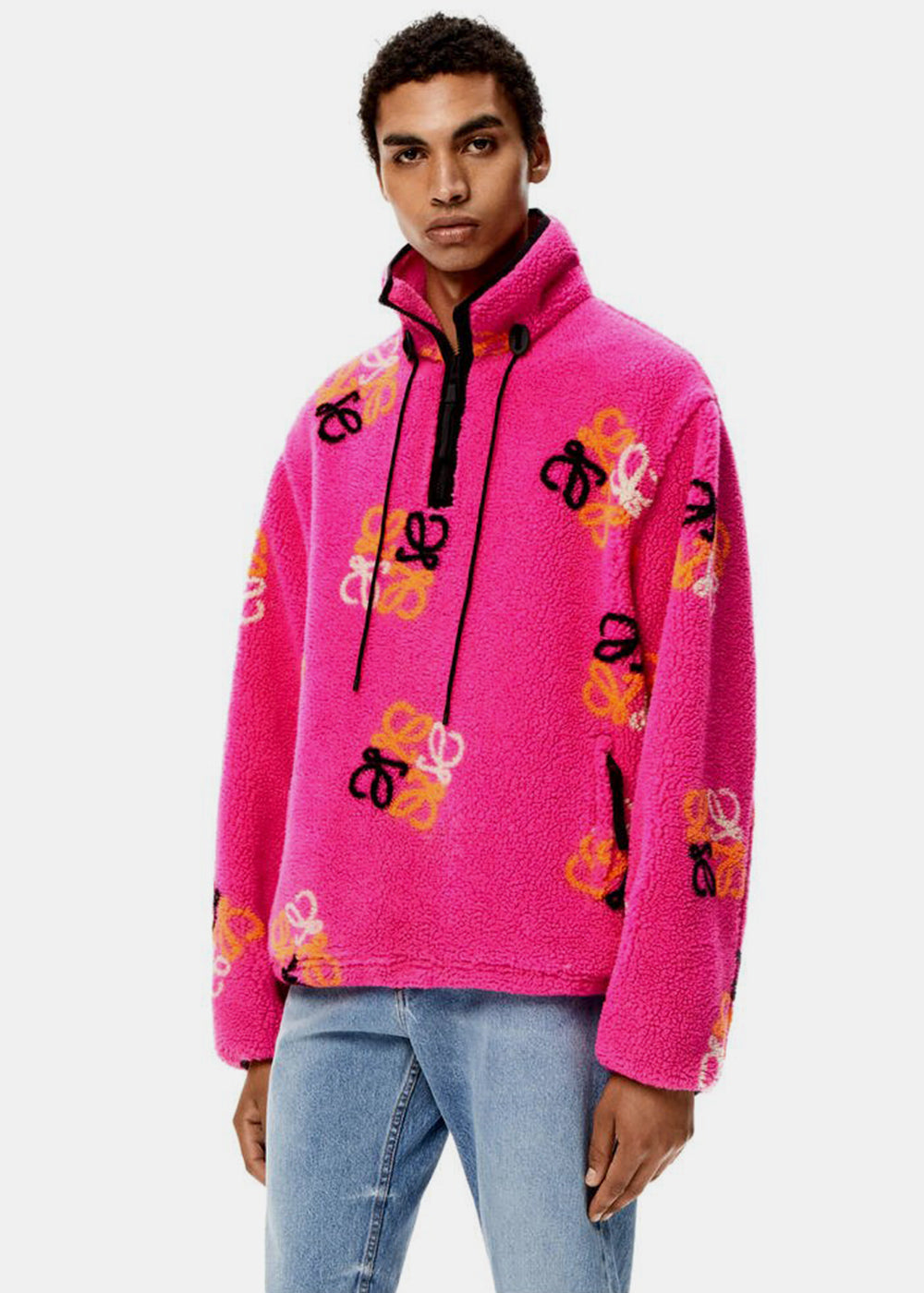 Fluo Pink Anagram Jacquard Fleece Loewe – Гарантія оригінальності – вид ззаду