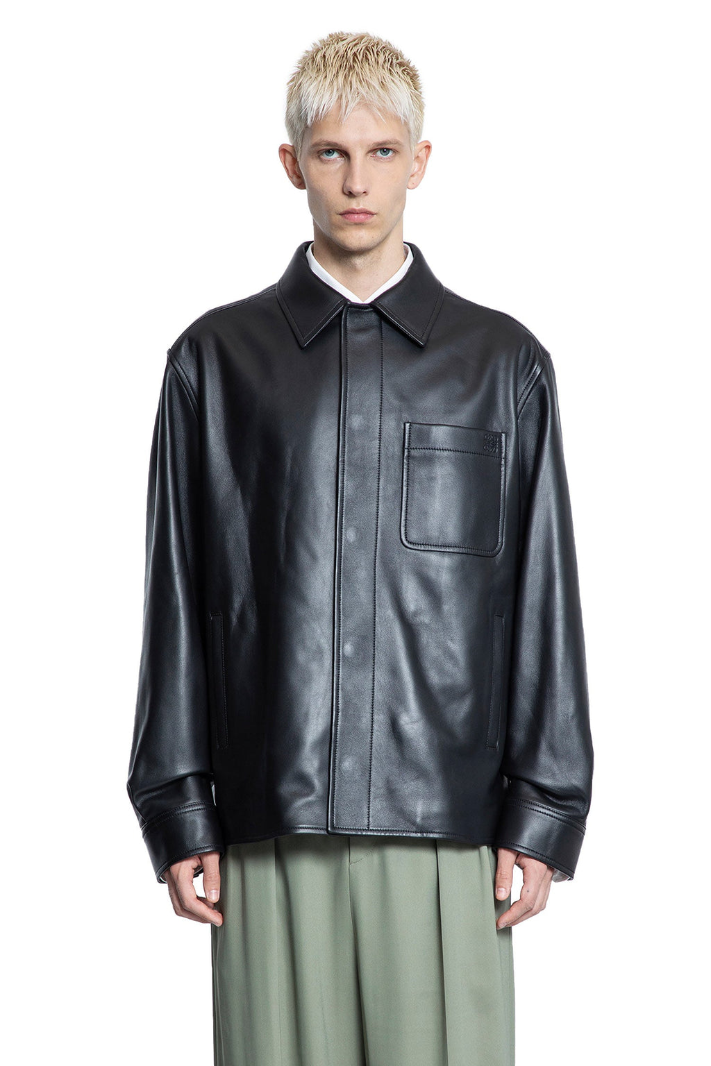 Overshirt In Nappa Lambskin Loewe – Гарантія оригінальності – вид ззаду