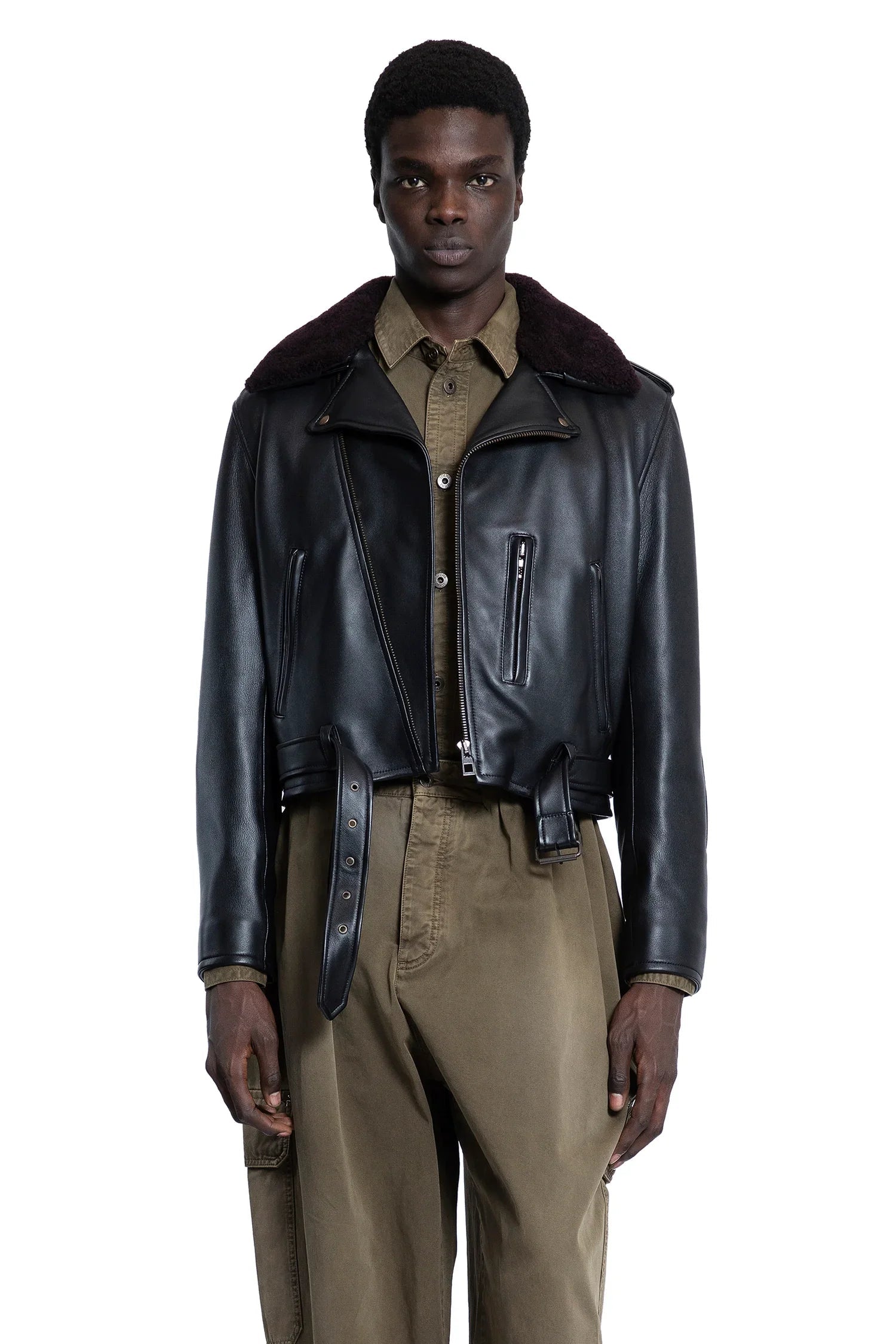 Leather Biker Jacket Loewe оригінал – Купити в Україні – боковий вид