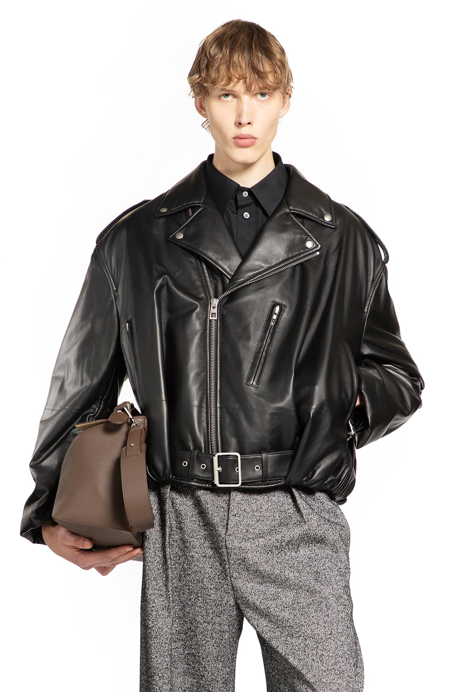 Balloon Biker Jacket In Nappa Loewe оригінал – Купити в Україні – боковий вид