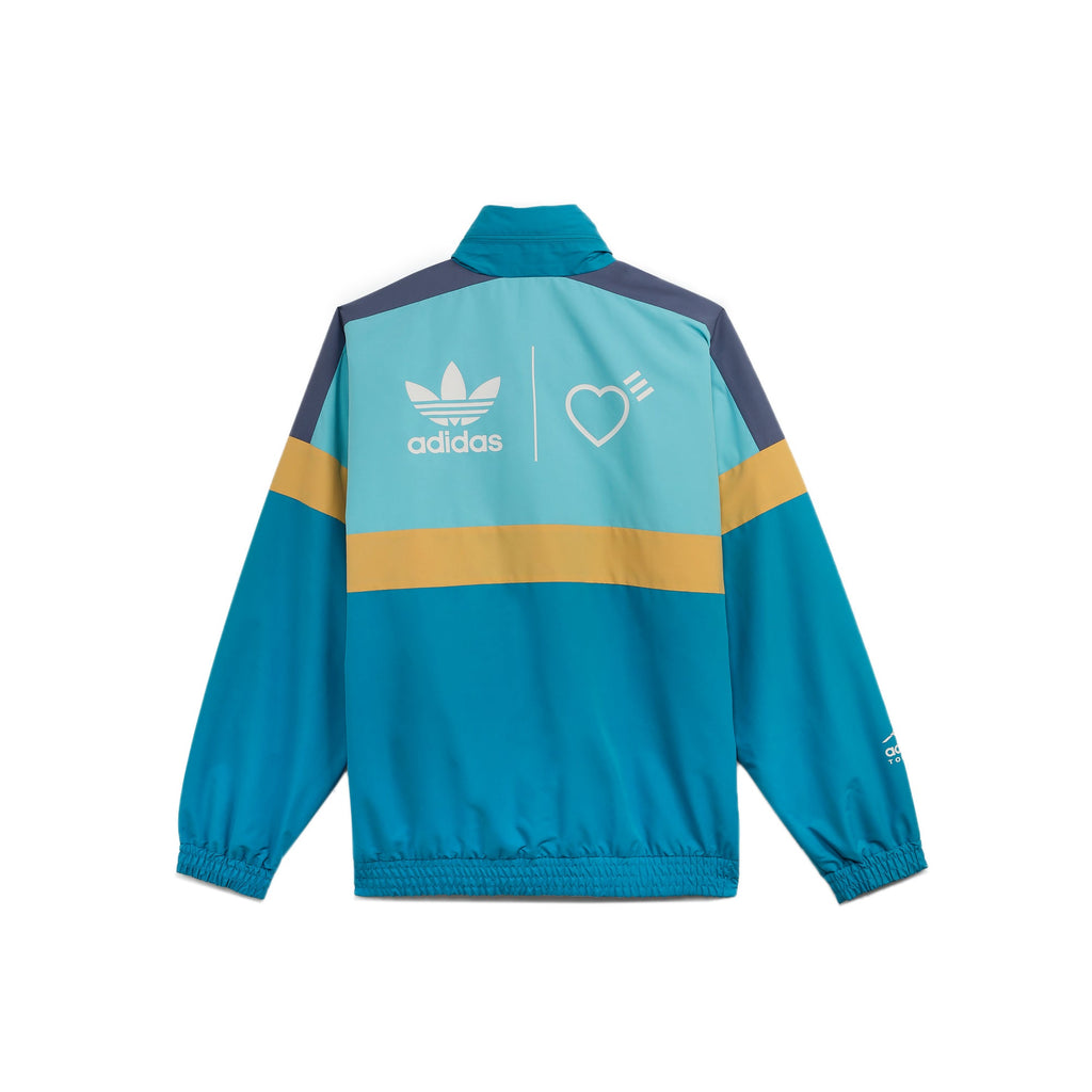Оригінальна By Human Made Mens Windbreaker Jacket Lt Aqua Adidas – вид ззаду
