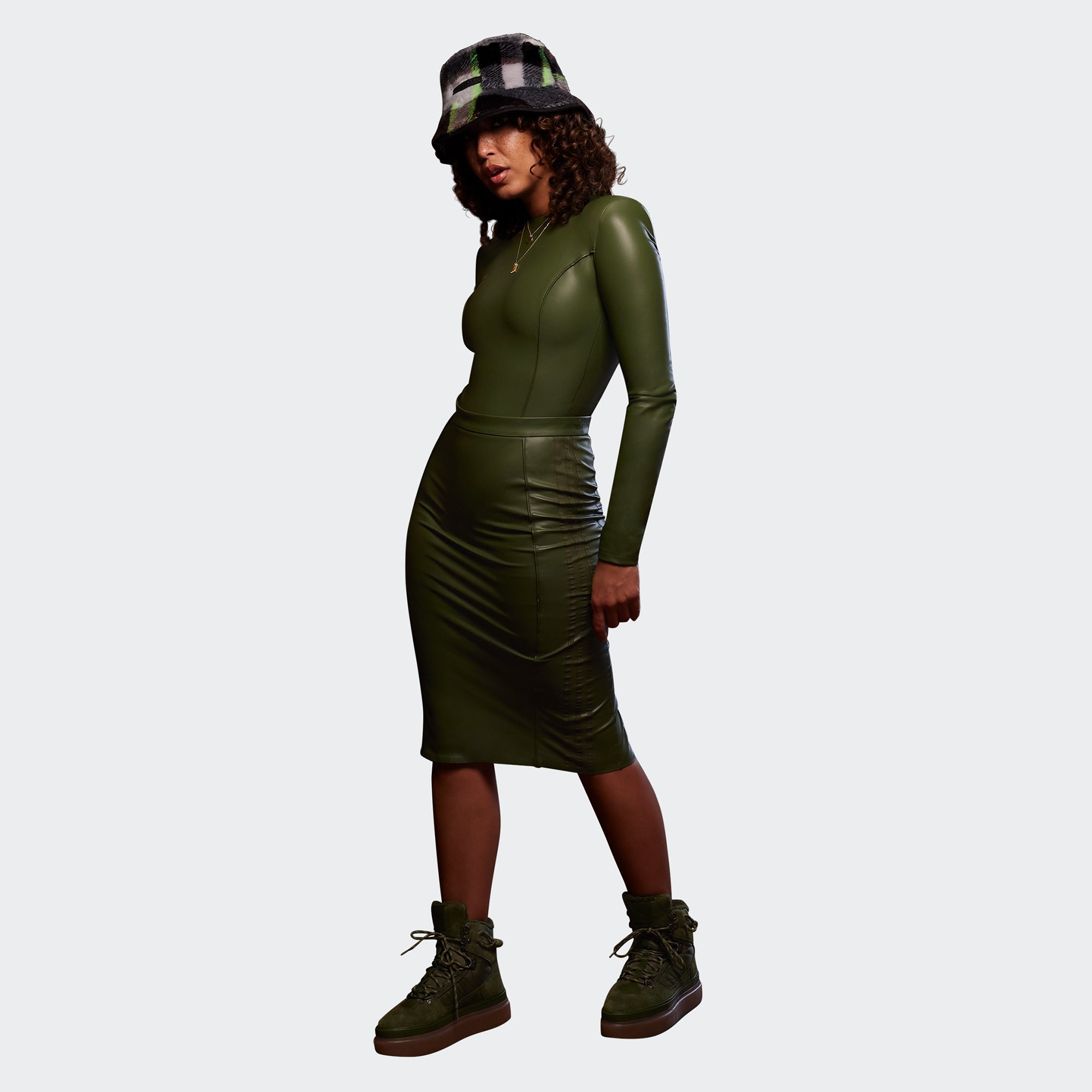 Womens Faux Leather Bodysuit Wild Pine Adidas – Гарантія оригінальності – вид ззаду