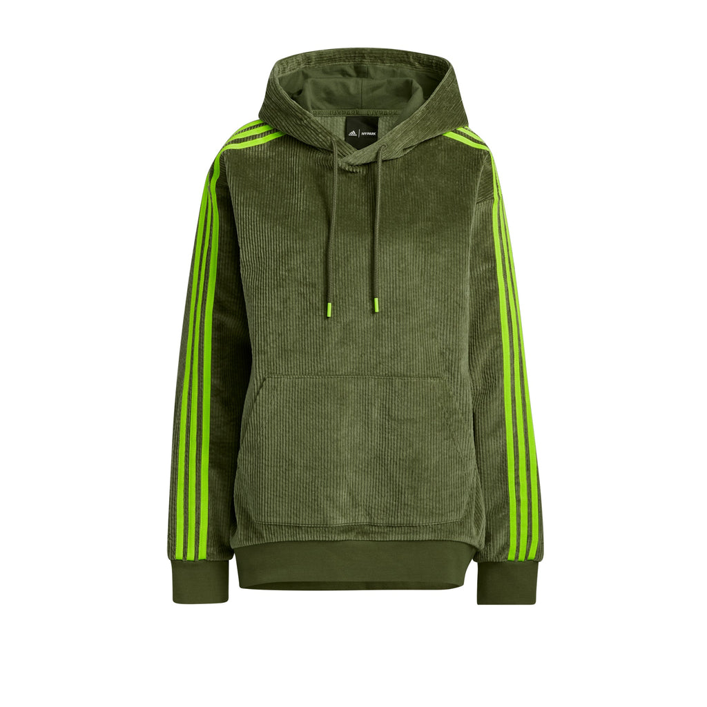 Corduroy Hoodie Wild Pine Solar Slime Adidas – Гарантія оригінальності – боковий вид