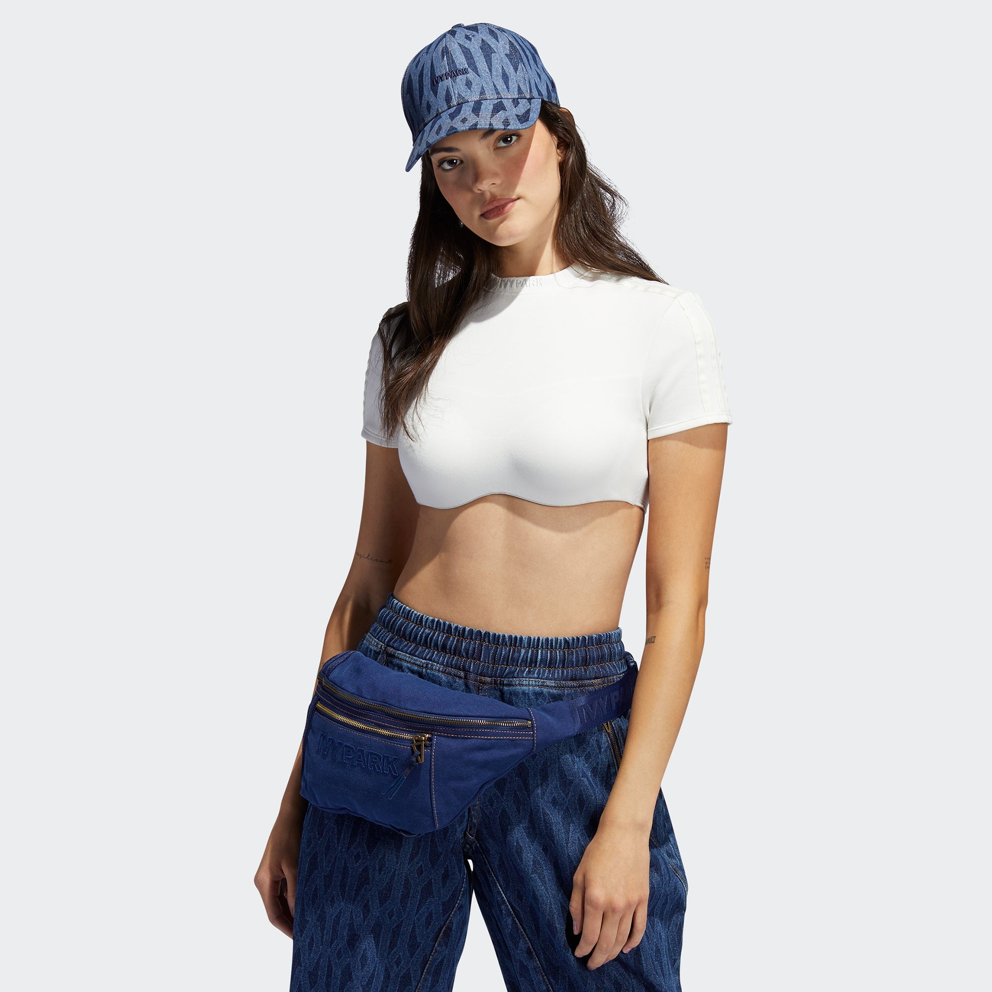 Womens Crop Top White Adidas – Гарантія оригінальності – вид ззаду - ADIDAS