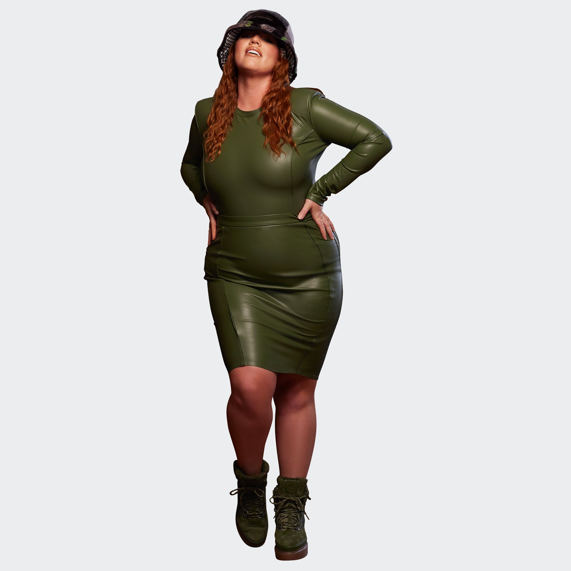 Womens Faux Leather Bodysuit Wild Pine Adidas – Гарантія оригінальності – вид ззаду - ADIDAS
