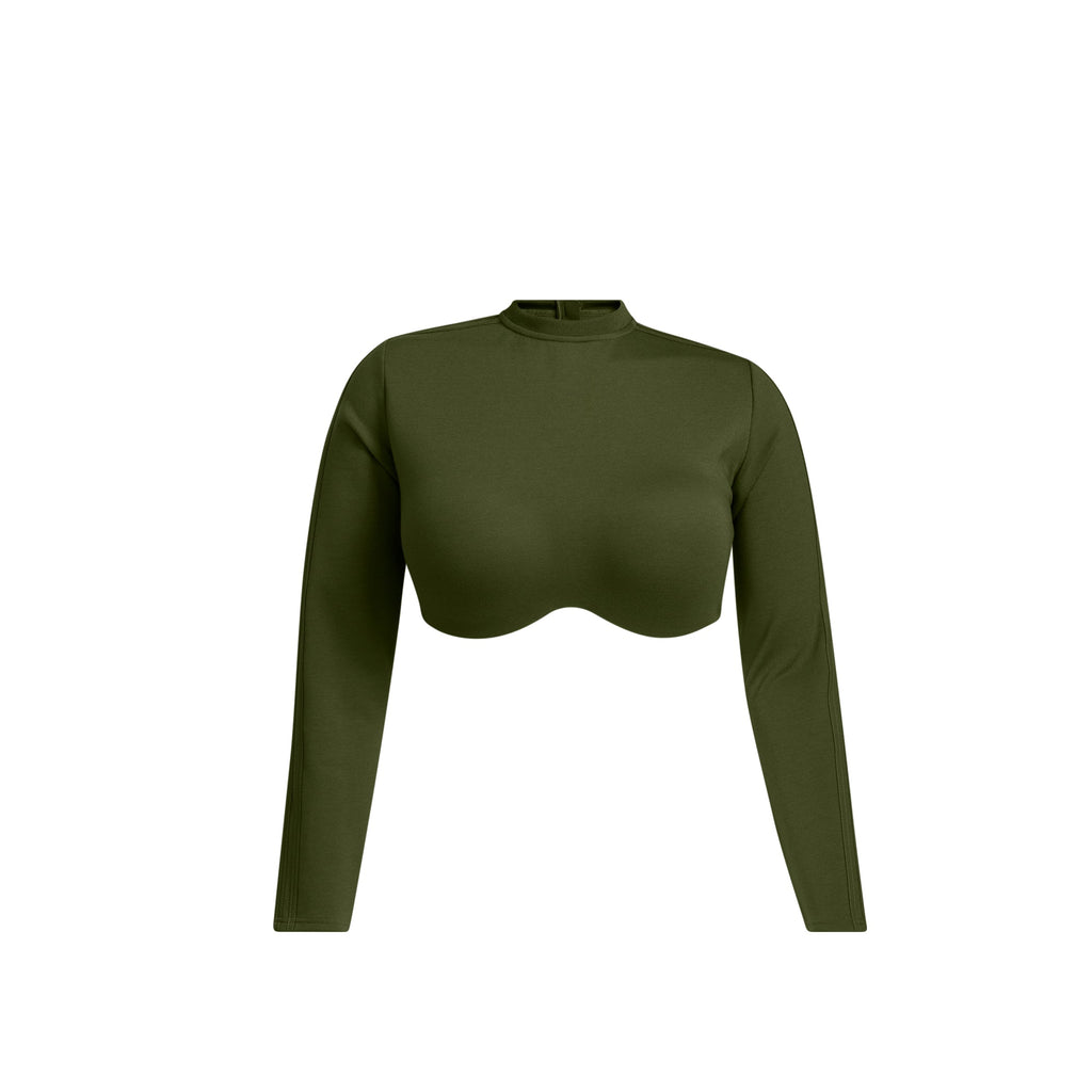 Womens Long Sleeve Crop Top Wild Pine Adidas – Гарантія оригінальності – боковий вид