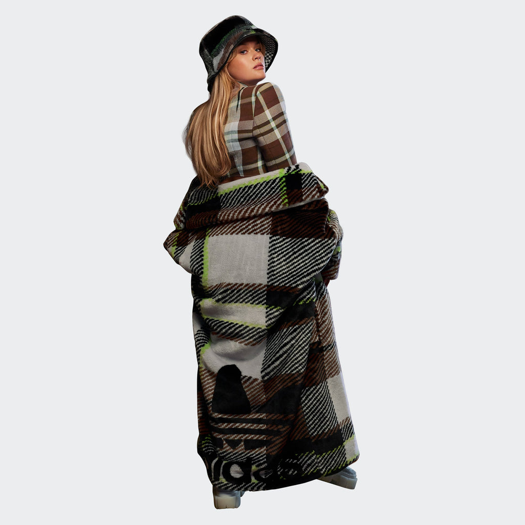 Оригінальна Long Plaid Faux Fur Jacket Clear Grey Adidas – детальний вид