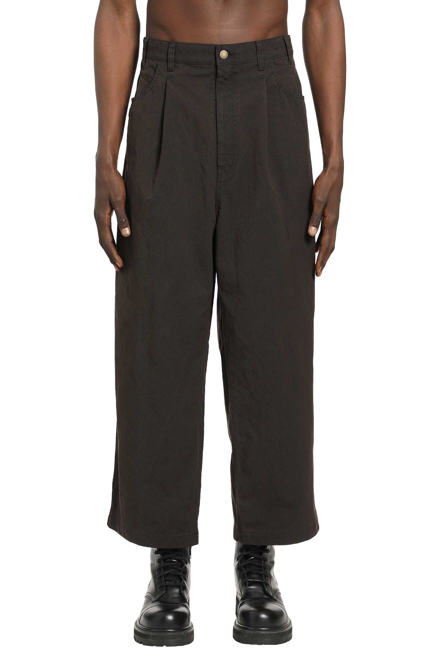 Pleated Cotton Canvas Trousers Comme des garcons – Гарантія оригінальності – вид ззаду