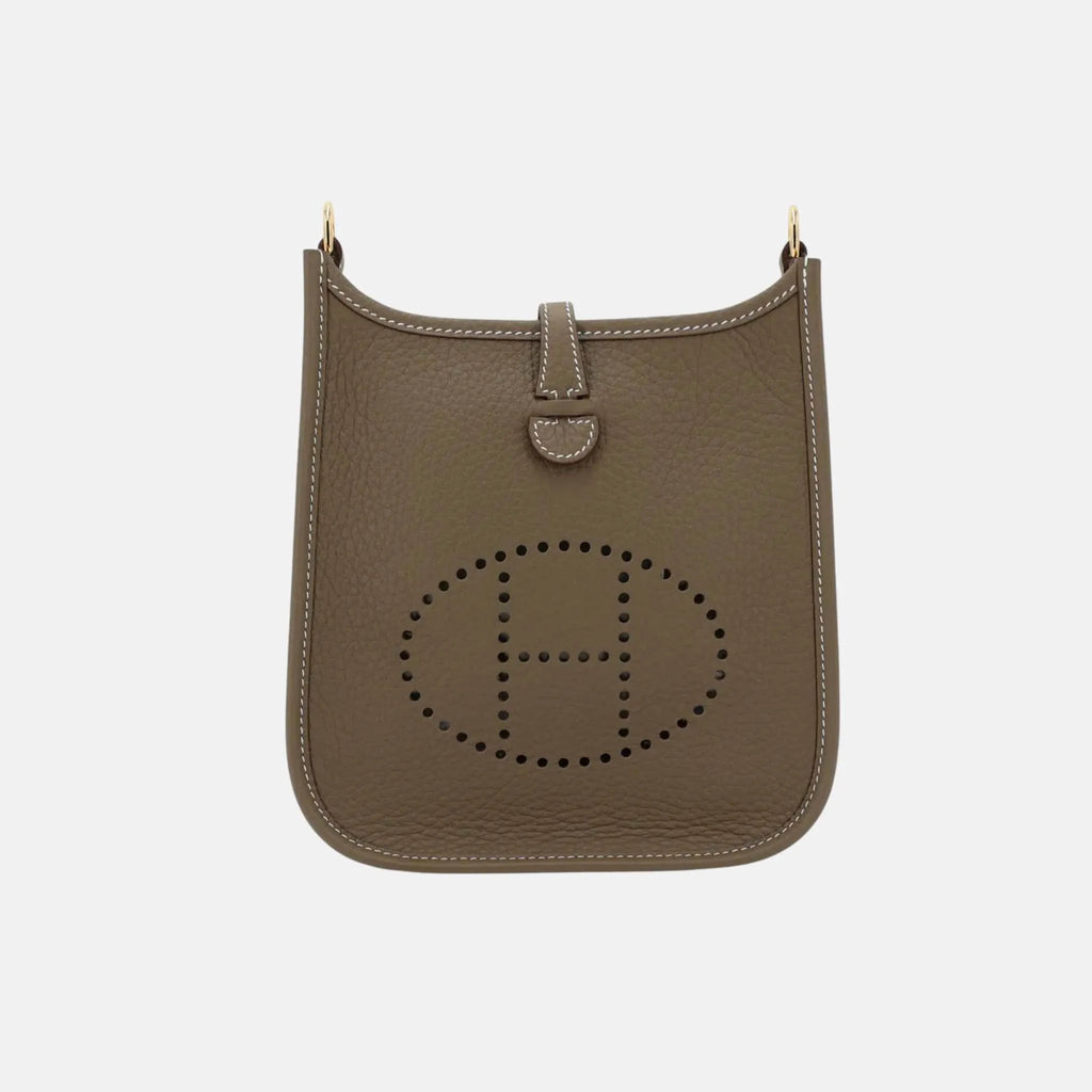 Оригінальна Mini Evelyne Tpm Amazone 112 Clemence Etoupe Ghw Hermes – боковий вид
