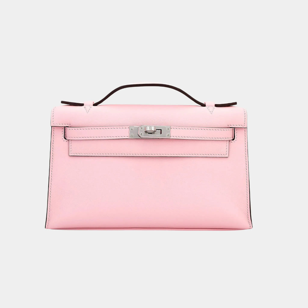 Kelly Pochette Swift Rose Sakura Phw Hermes – Гарантія оригінальності – боковий вид