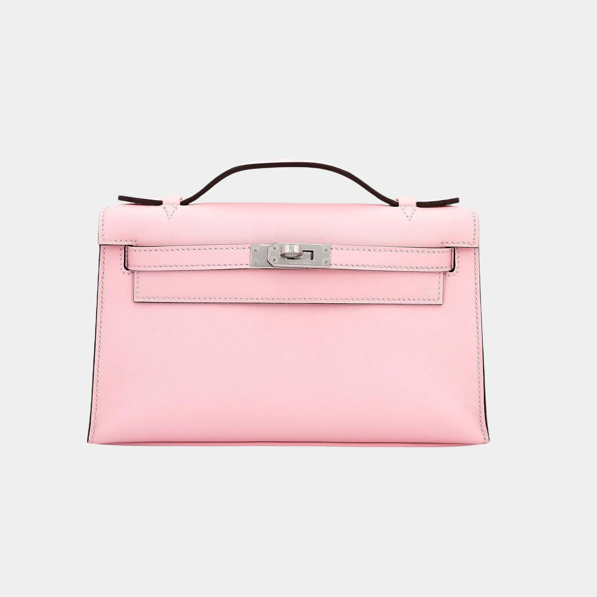 Kelly Pochette Swift Rose Sakura Phw Hermes – Гарантія оригінальності – боковий вид