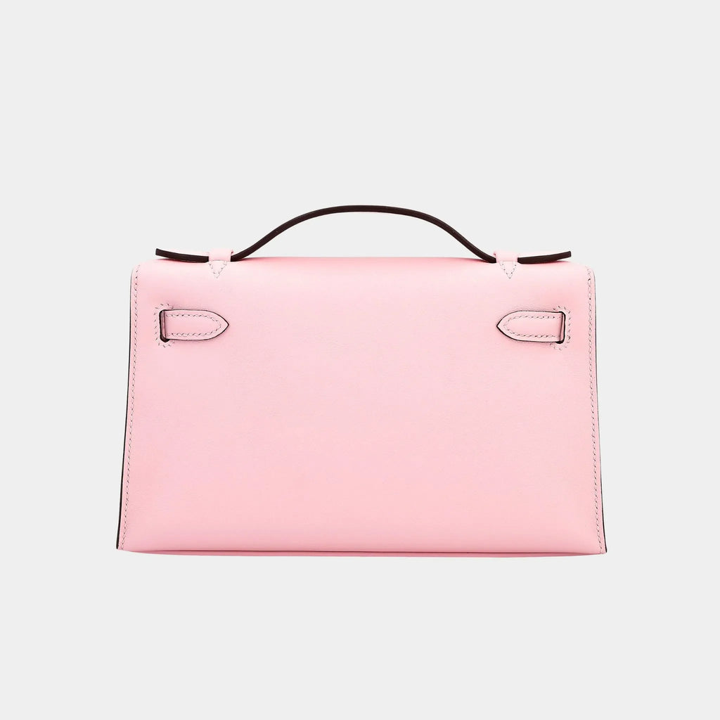 Kelly Pochette Swift Rose Sakura Phw Hermes – Гарантія оригінальності – вид ззаду