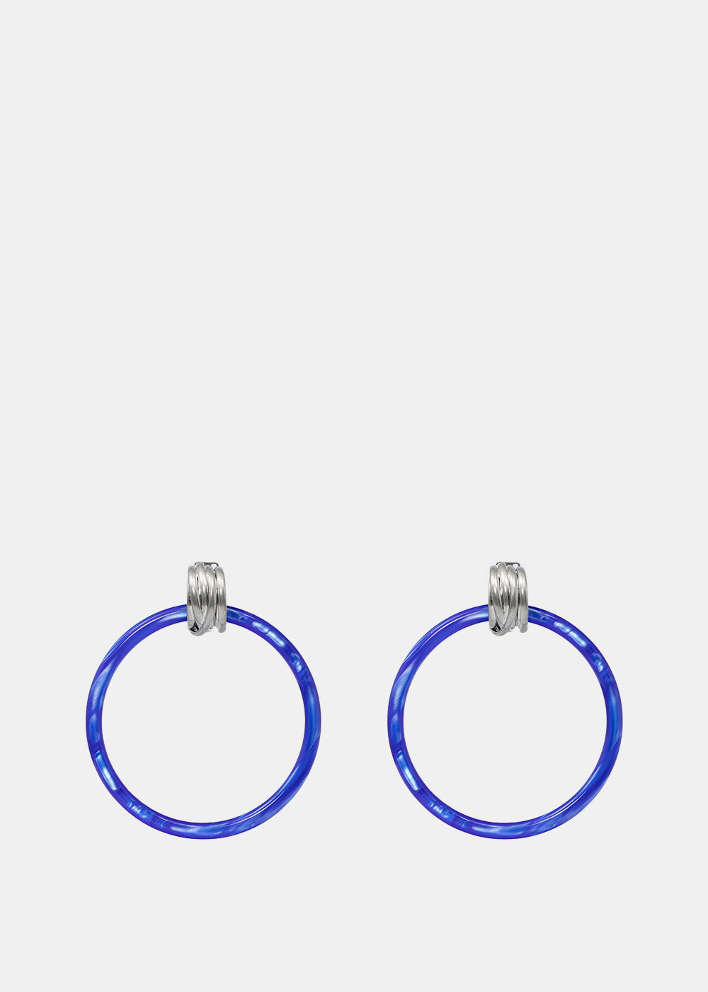 Blue Medium Hoop Earrings Balenciaga – Гарантія оригінальності – боковий вид