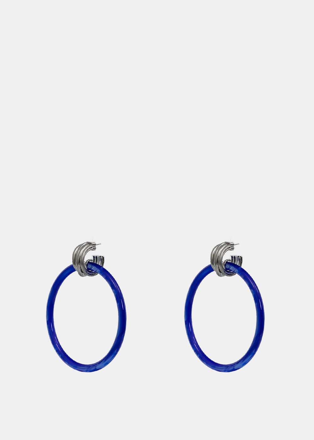 Blue Medium Hoop Earrings Balenciaga – Гарантія оригінальності – вид ззаду