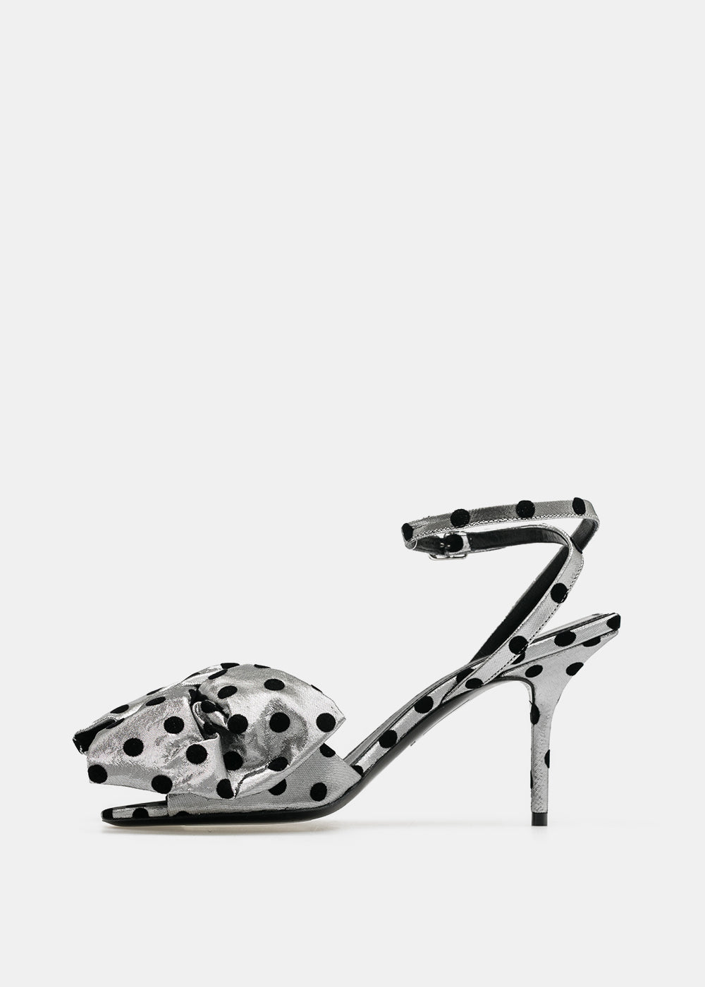 Оригінальна Silver & Black Bow Ankle Strap Sandals Balenciaga – вид ззаду