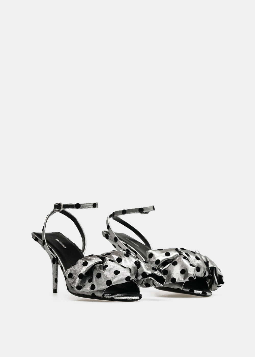 Оригінальна Silver & Black Bow Ankle Strap Sandals Balenciaga – детальний вид