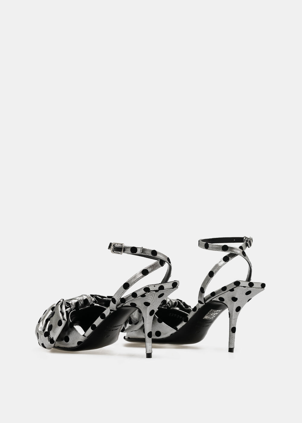 Оригінальна Silver & Black Bow Ankle Strap Sandals Balenciaga – збільшений вид