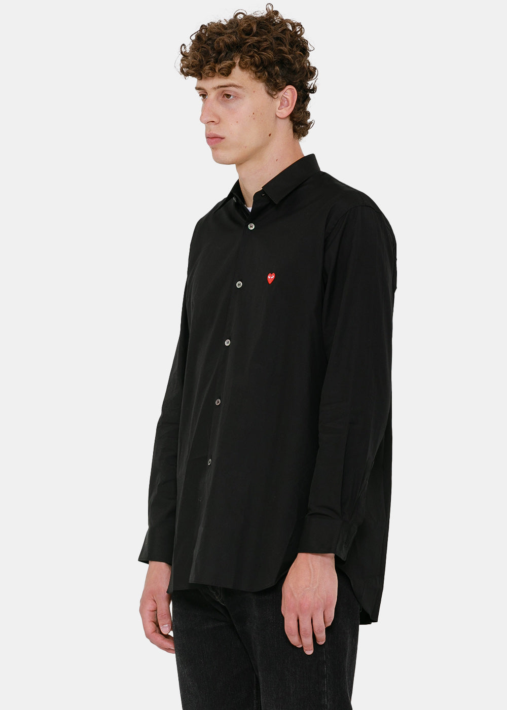 Black & Red Heart Patch Shirt Comme des garcons оригінал – Купити в Україні – детальний вид