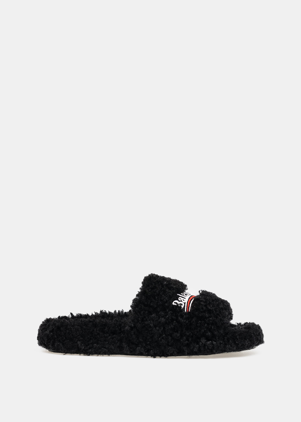 Black Furry Slippers Balenciaga оригінал – Купити в Україні – боковий вид
