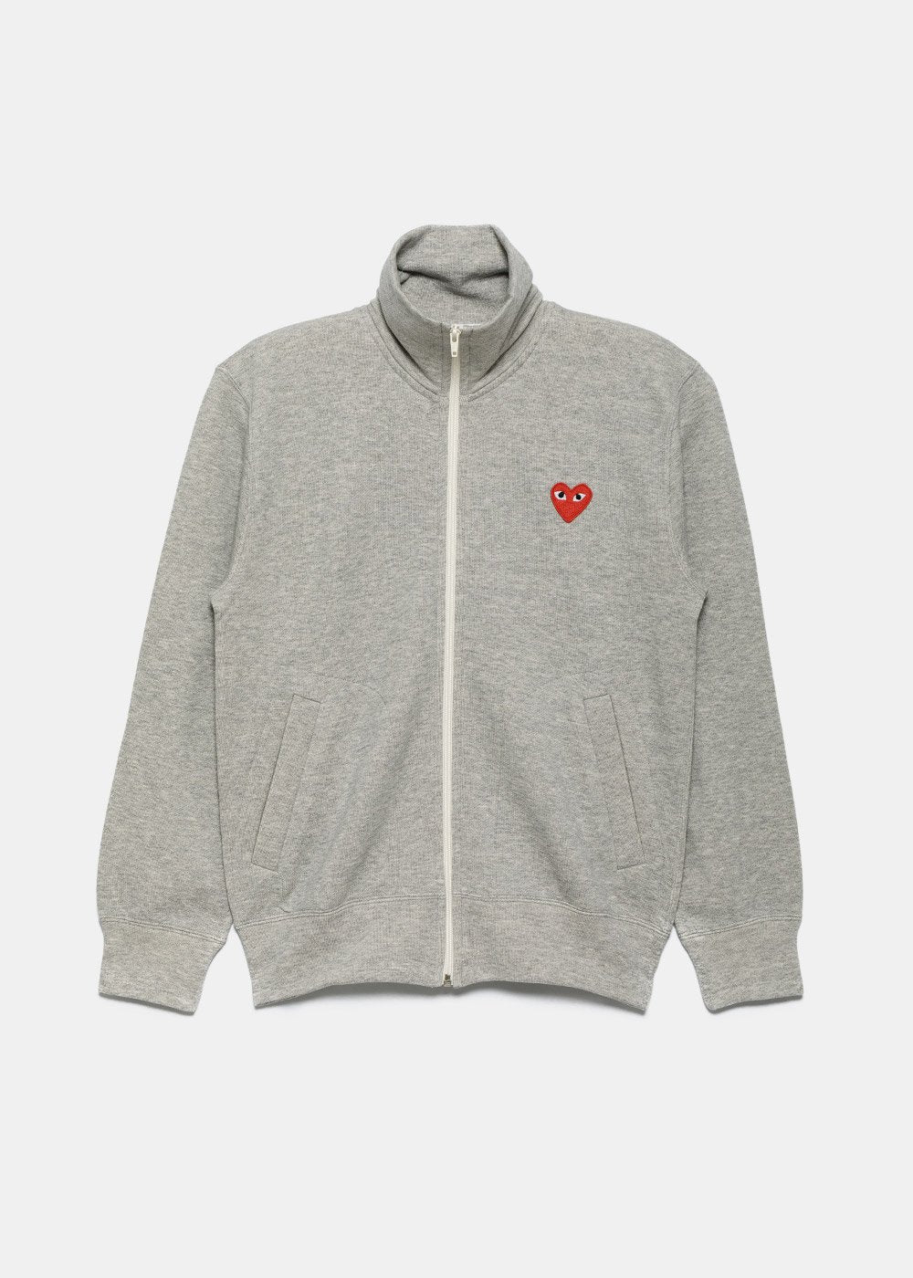 Grey & Red Multi Hearts Track Jacket Comme des garcons – Гарантія оригінальності – боковий вид