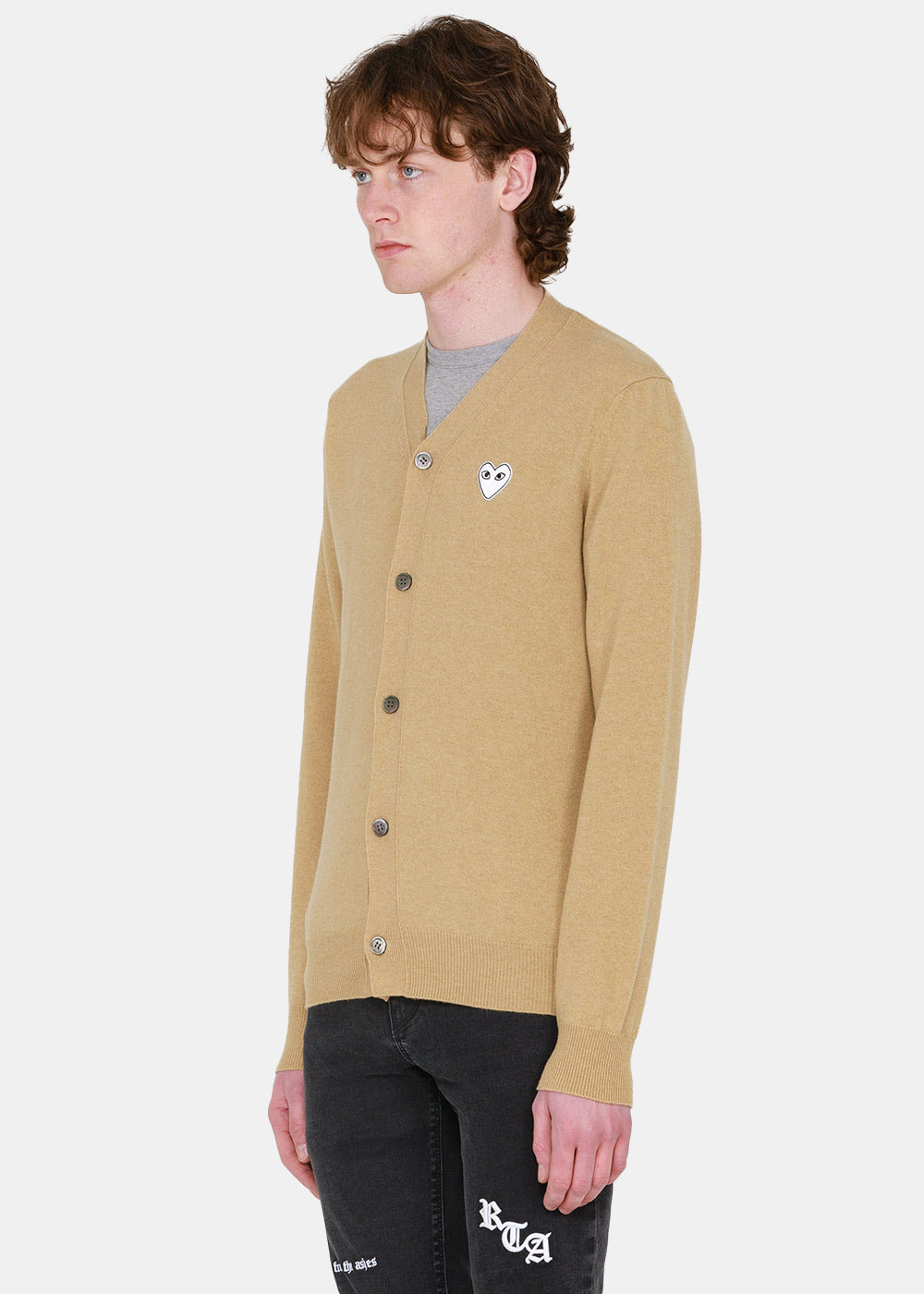 Camel & White Heart Patch Cardigan Comme des garcons оригінал – Купити в Україні – детальний вид