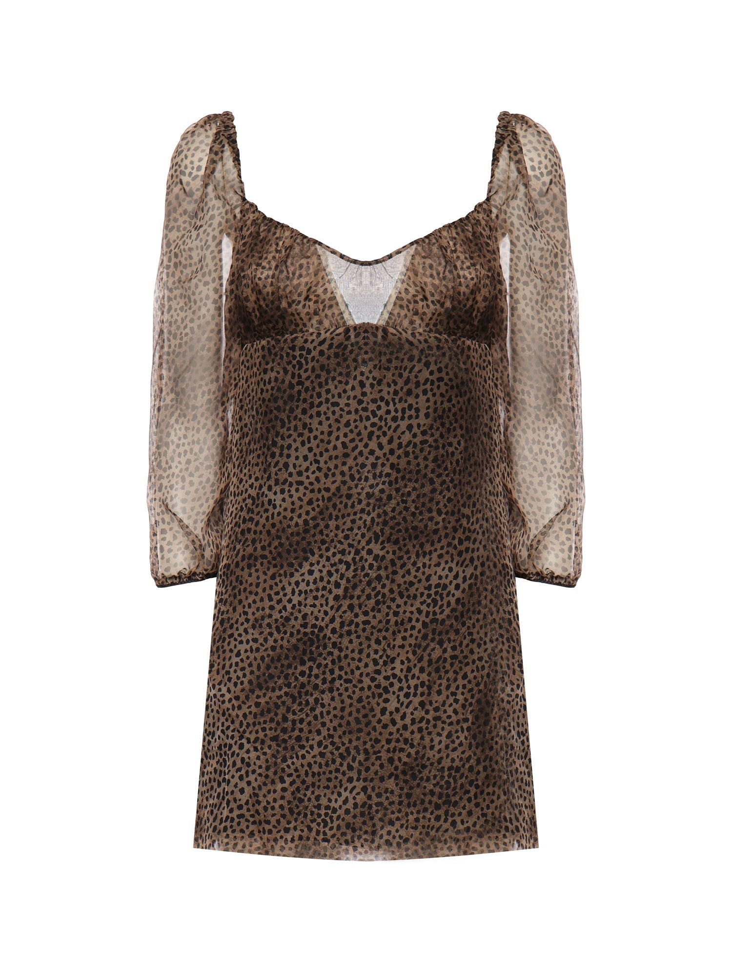 Miniabito Con Stampa Leopardo Saint laurent оригінал – Купити в Україні – боковий вид
