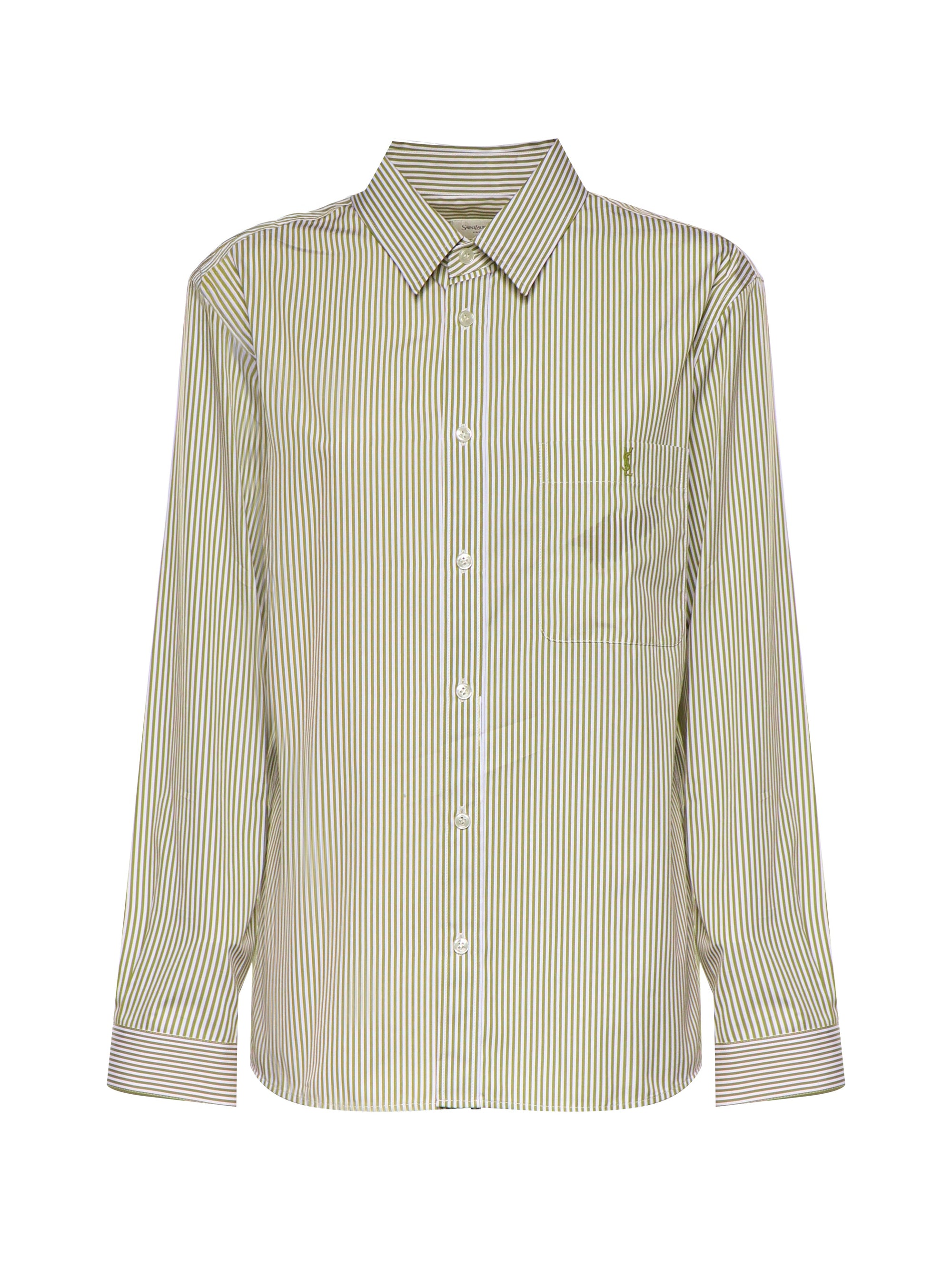 Оригінальна Camicia Cassandre In Cotone A Righe Saint laurent – боковий вид