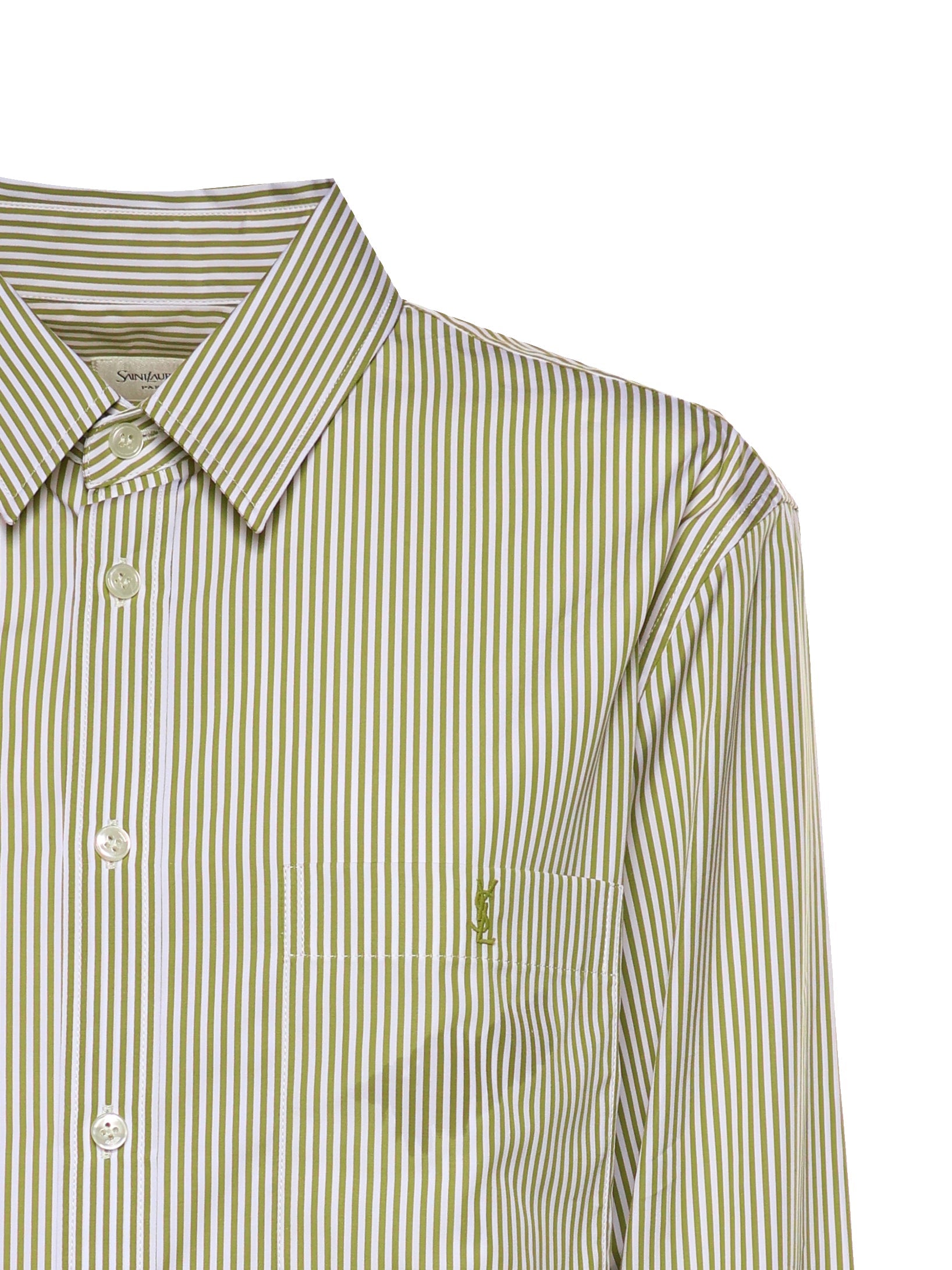 Оригінальна Camicia Cassandre In Cotone A Righe Saint laurent – вид ззаду