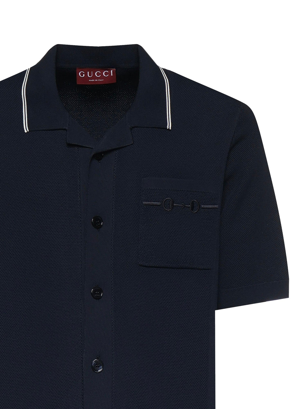 Polo In Misto Viscosa Con Ricamo Morsetto Gucci оригінал – Купити в Україні – вид ззаду