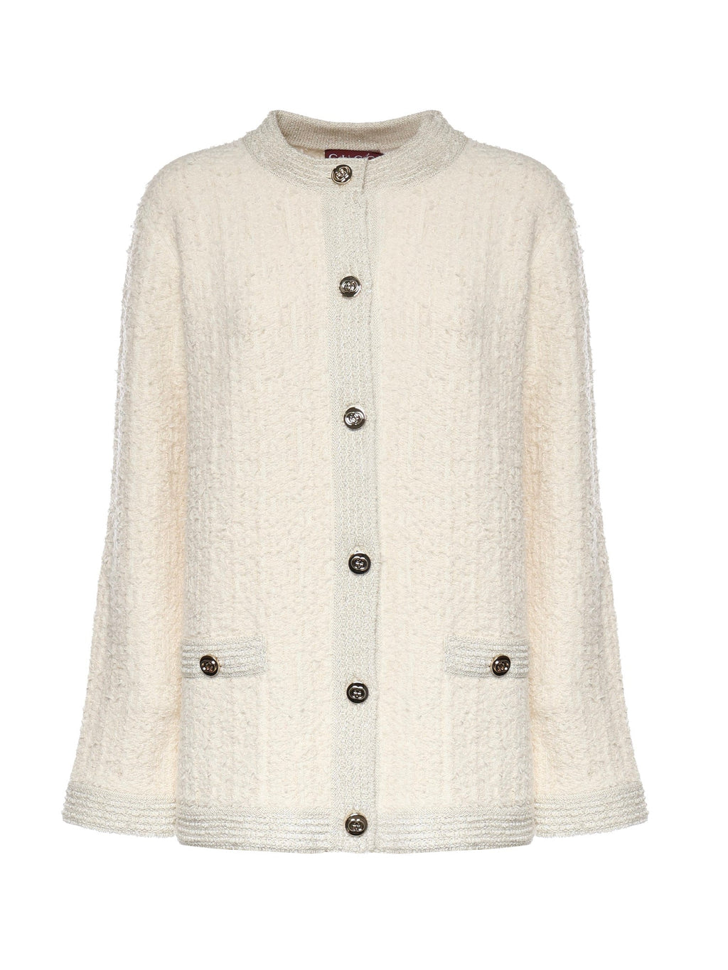 Cardigan In Lana Bouclé Lamé Gucci – Гарантія оригінальності – боковий вид