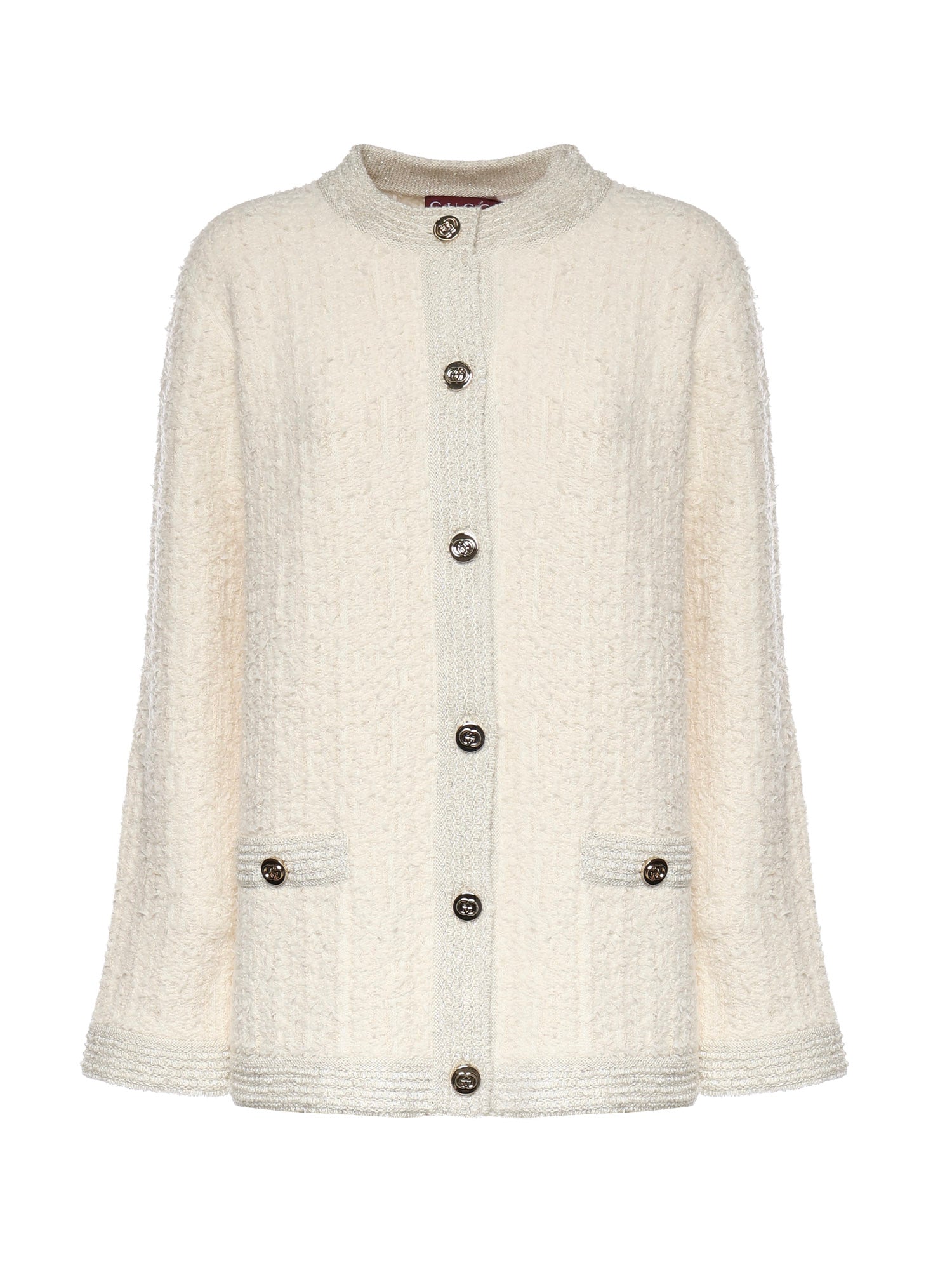 Cardigan In Lana Bouclé Lamé Gucci – Гарантія оригінальності – боковий вид