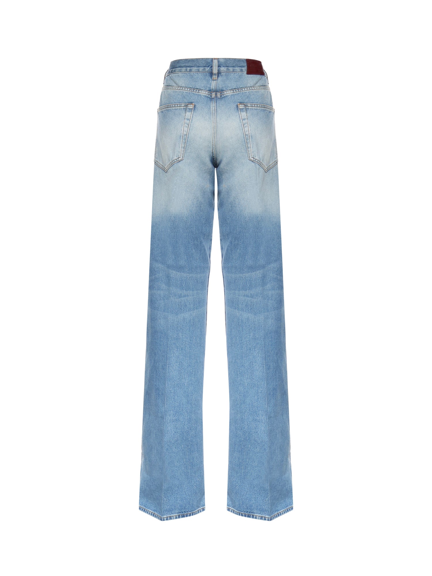 Jeans Flare In Denim DI Cotone Effetto Schiarito Gucci – Гарантія оригінальності – детальний вид