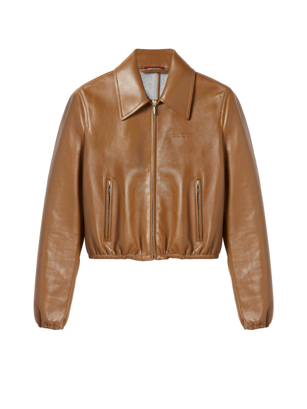 Оригінальна Giacca In Pelle Con Logo Gucci – боковий вид