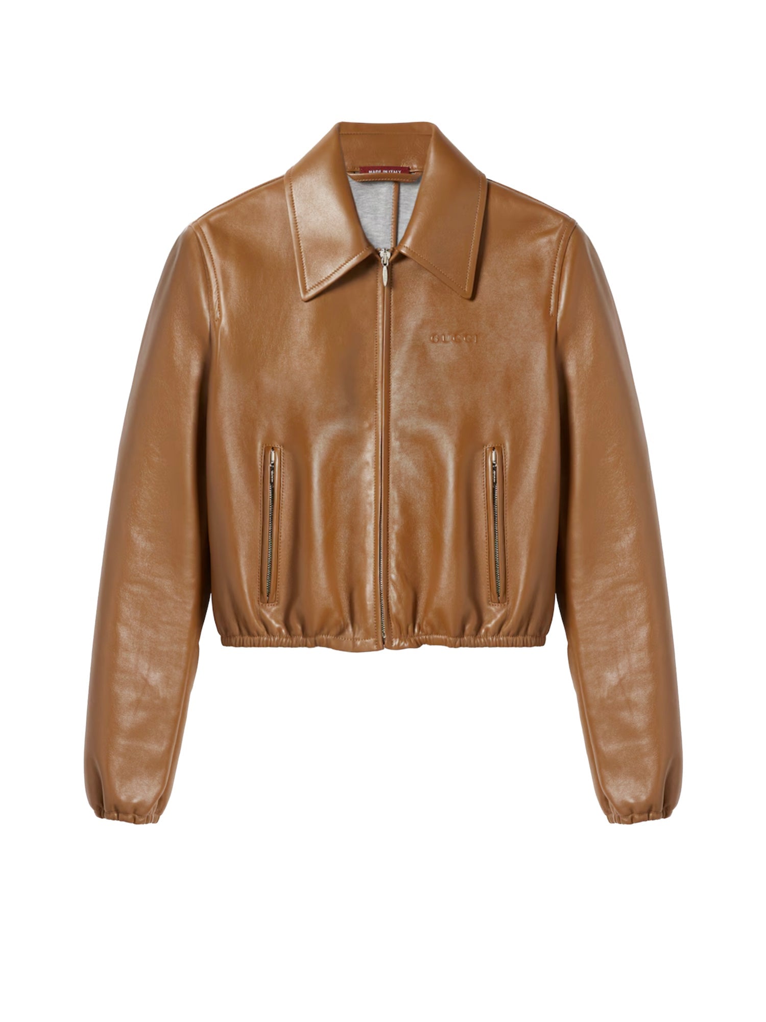 Оригінальна Giacca In Pelle Con Logo Gucci – боковий вид