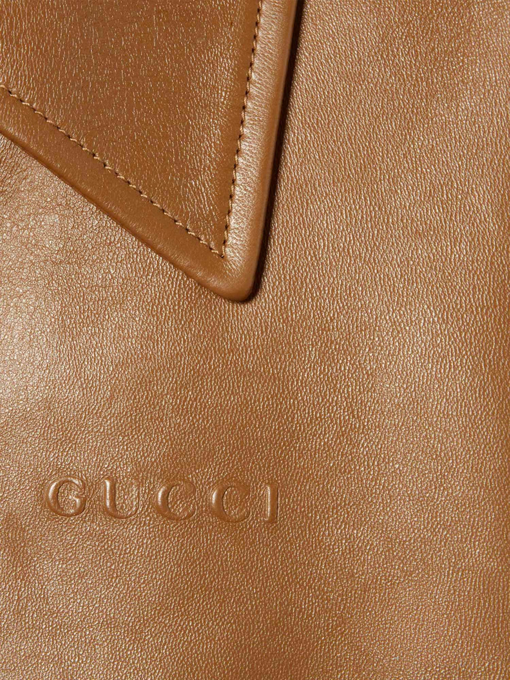 Оригінальна Giacca In Pelle Con Logo Gucci – вид ззаду