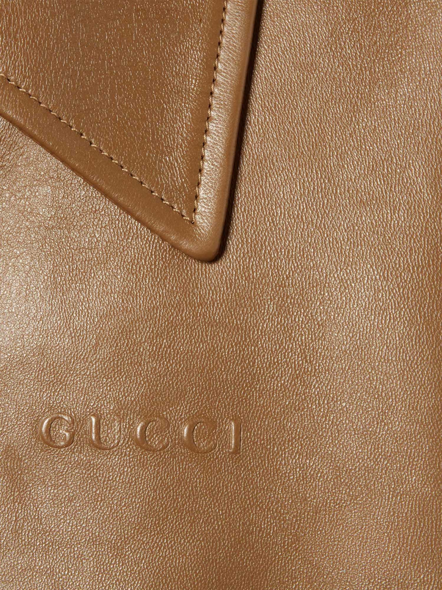 Оригінальна Giacca In Pelle Con Logo Gucci – вид ззаду
