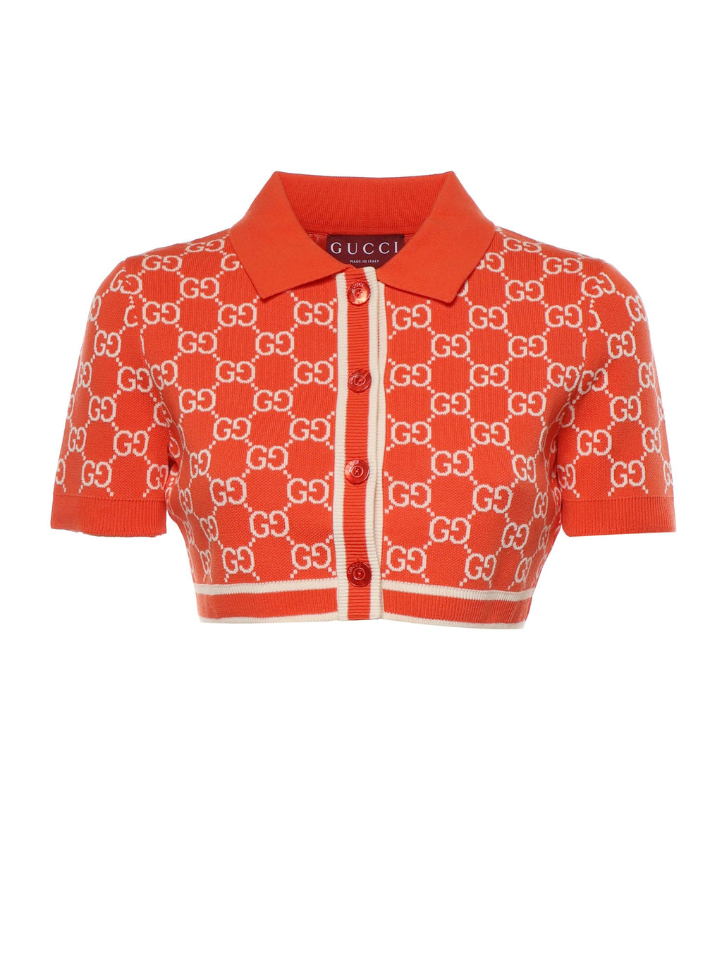 Оригінальна Cardigan Cropped In Cotone Gg Jacquard Gucci – боковий вид