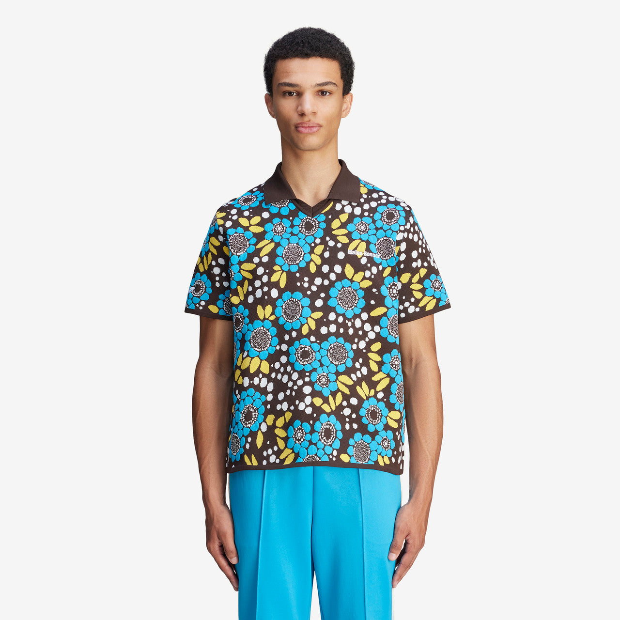Оригінальна Knit Floral Polo X Wales Bonner Adidas – детальний вид - ADIDAS