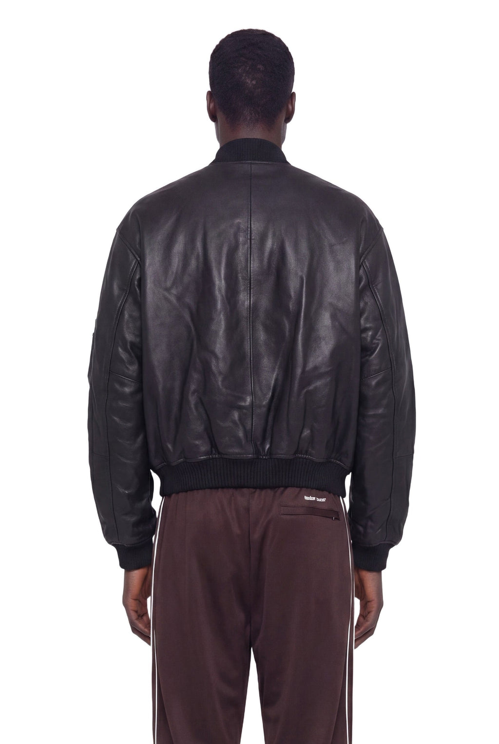 X Willy Chavarria Leather Bomber Jacket Adidas – Гарантія оригінальності – детальний вид