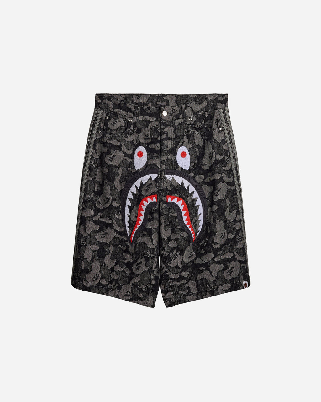 X Bape Denim Jorts Adidas – Гарантія оригінальності – боковий вид