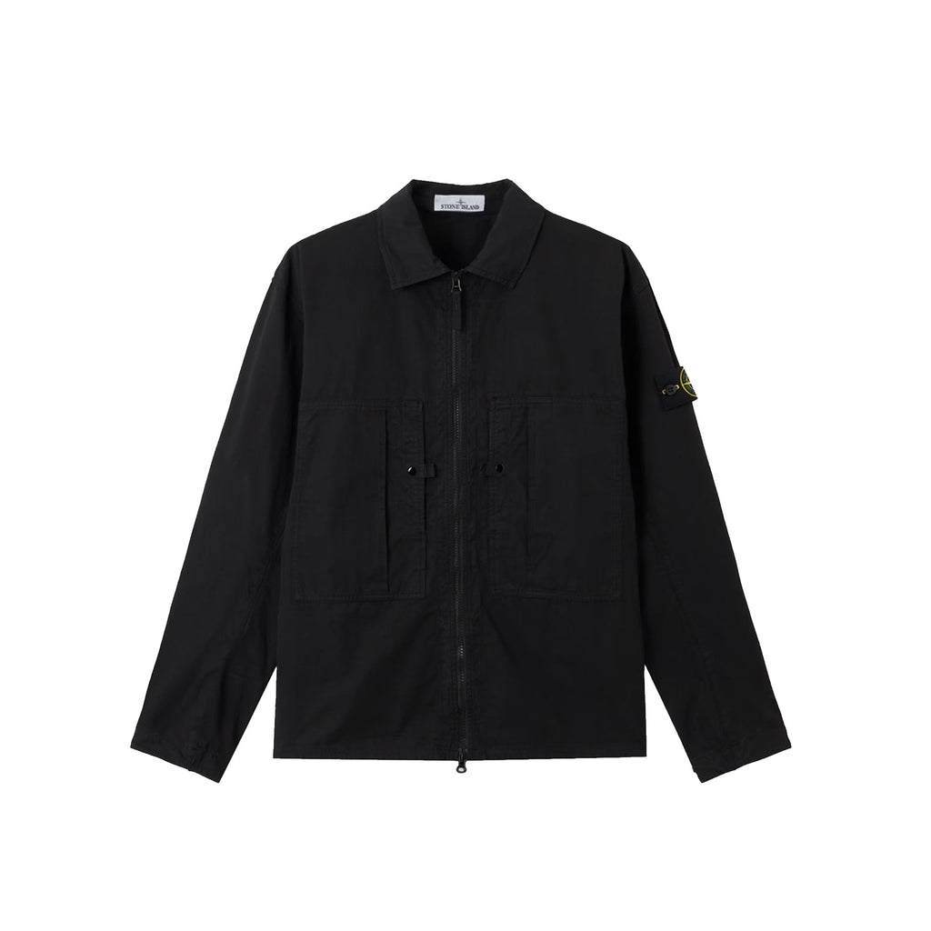 Оригінальна Mens Mercerized Organic Cotton Ripstop Overshirt Stone island – боковий вид