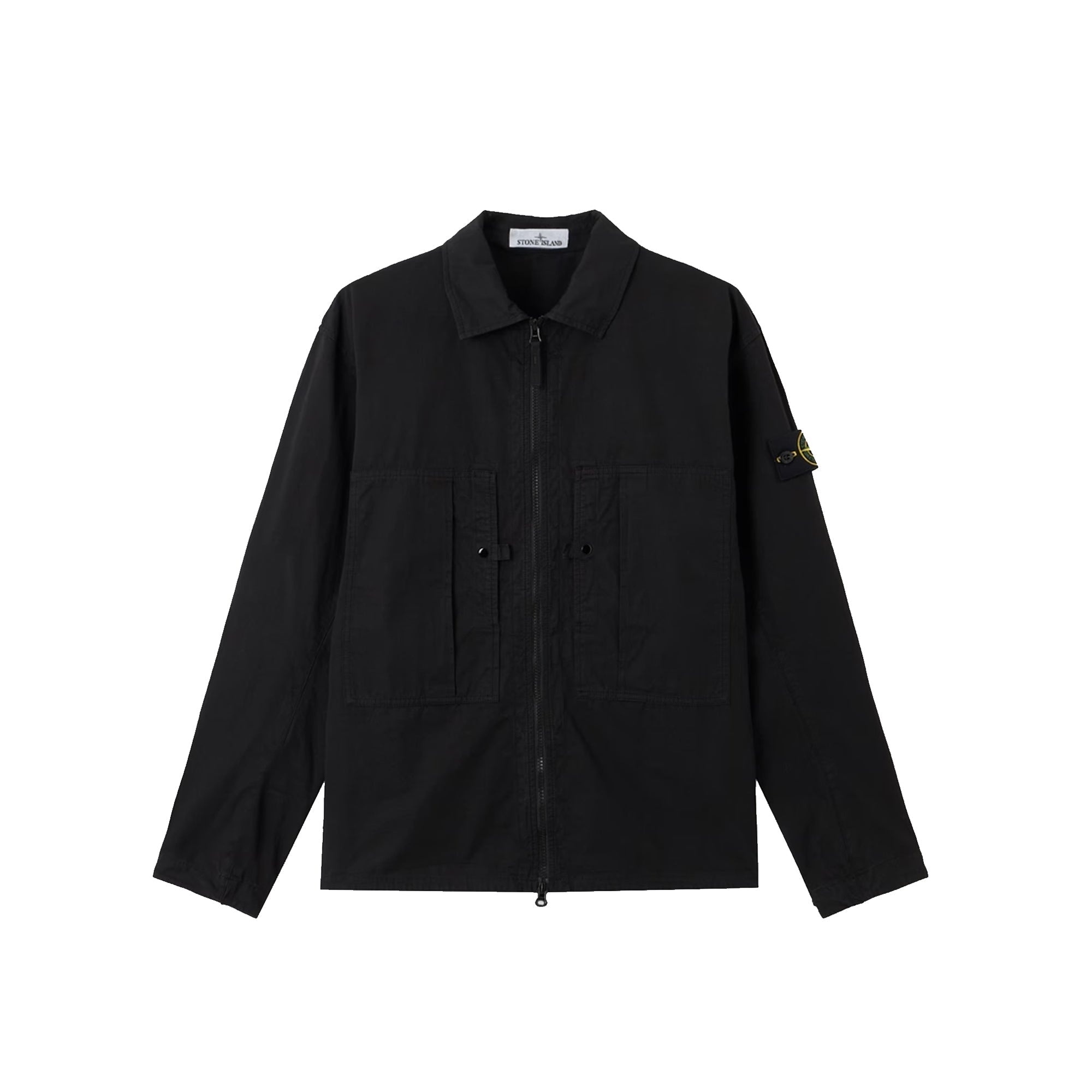 Оригінальна Mens Mercerized Organic Cotton Ripstop Overshirt Stone island – боковий вид