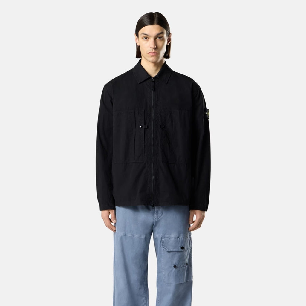 Оригінальна Mens Mercerized Organic Cotton Ripstop Overshirt Stone island – вид ззаду