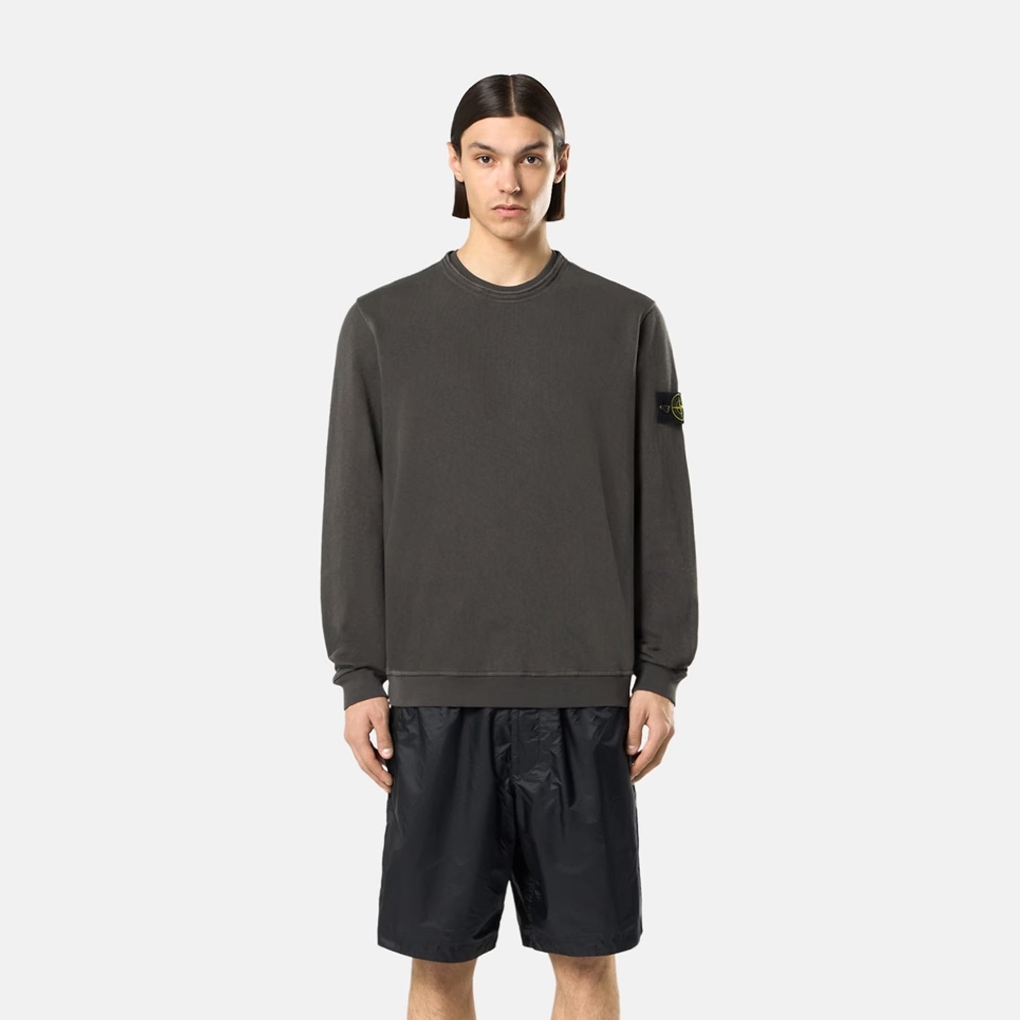 Mens Malfile Fleece Old Effect Sweatshirt Stone island – Гарантія оригінальності – вид ззаду