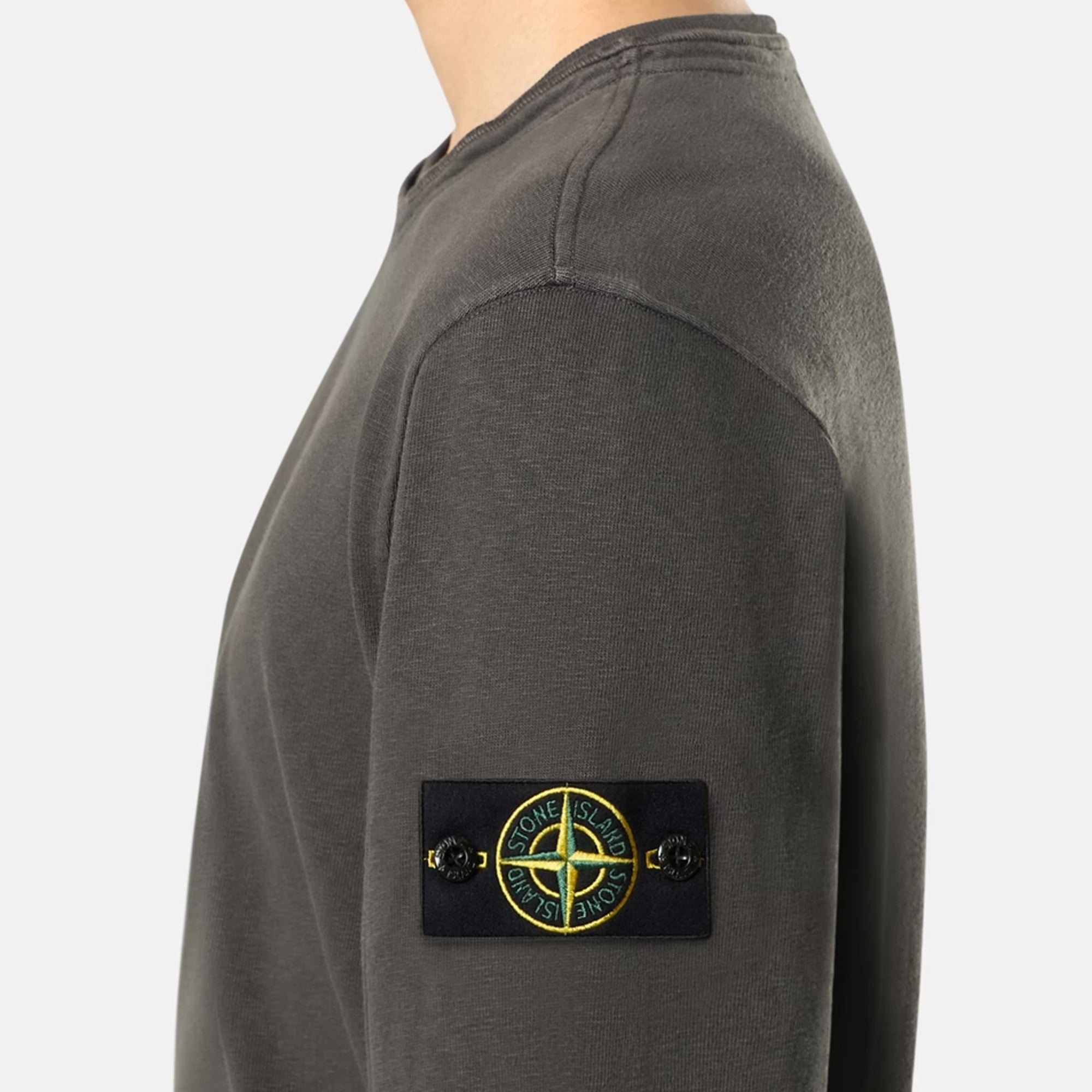 Mens Malfile Fleece Old Effect Sweatshirt Stone island – Гарантія оригінальності – детальний вид