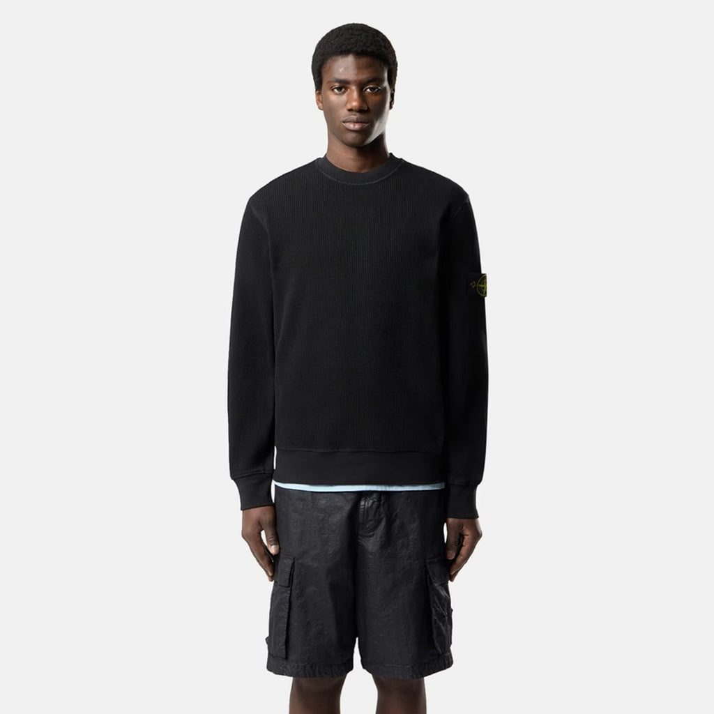 Mens Organic Cotton Waffle Fleece Sweatshirt Stone island оригінал – Купити в Україні – вид ззаду