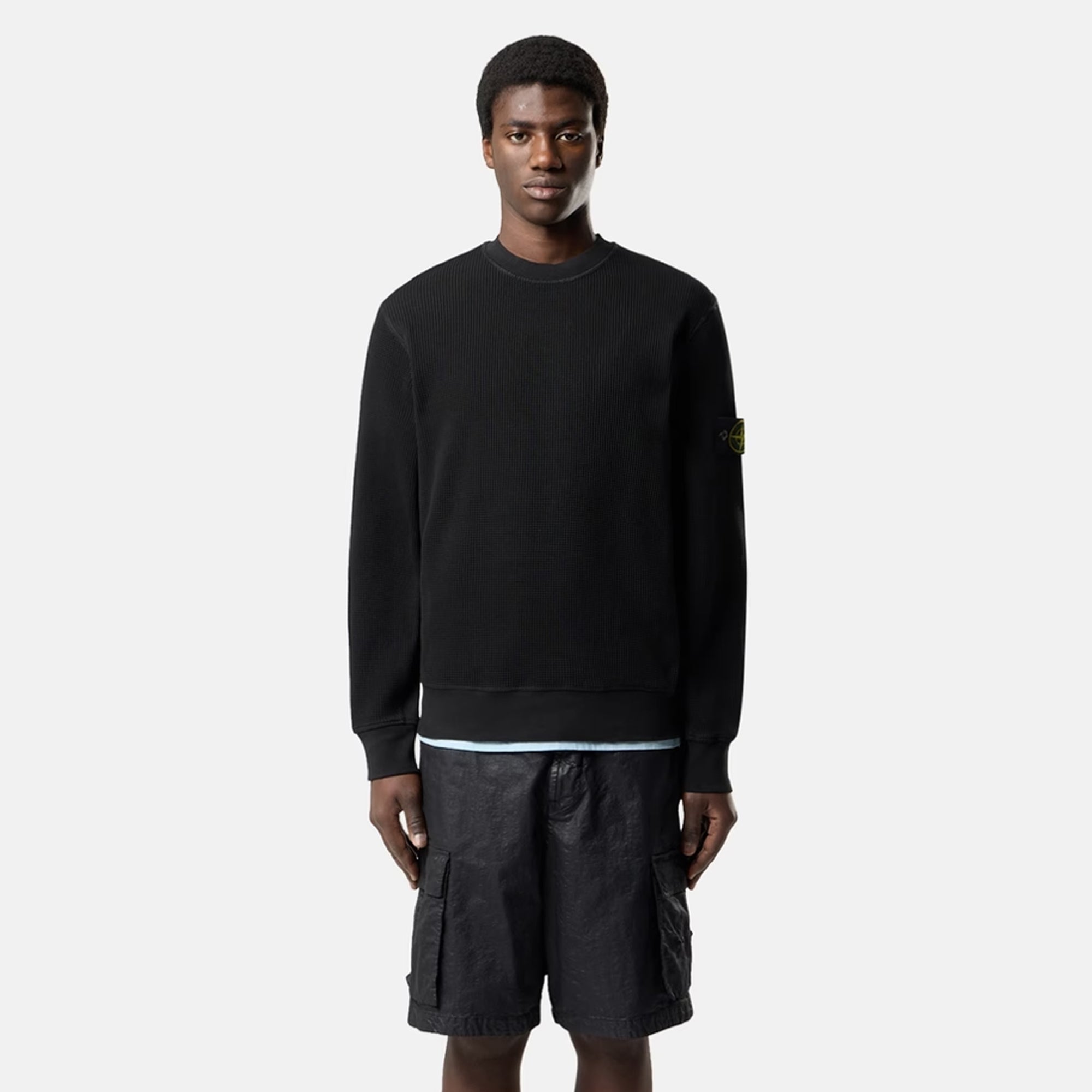 Mens Organic Cotton Waffle Fleece Sweatshirt Stone island оригінал – Купити в Україні – вид ззаду
